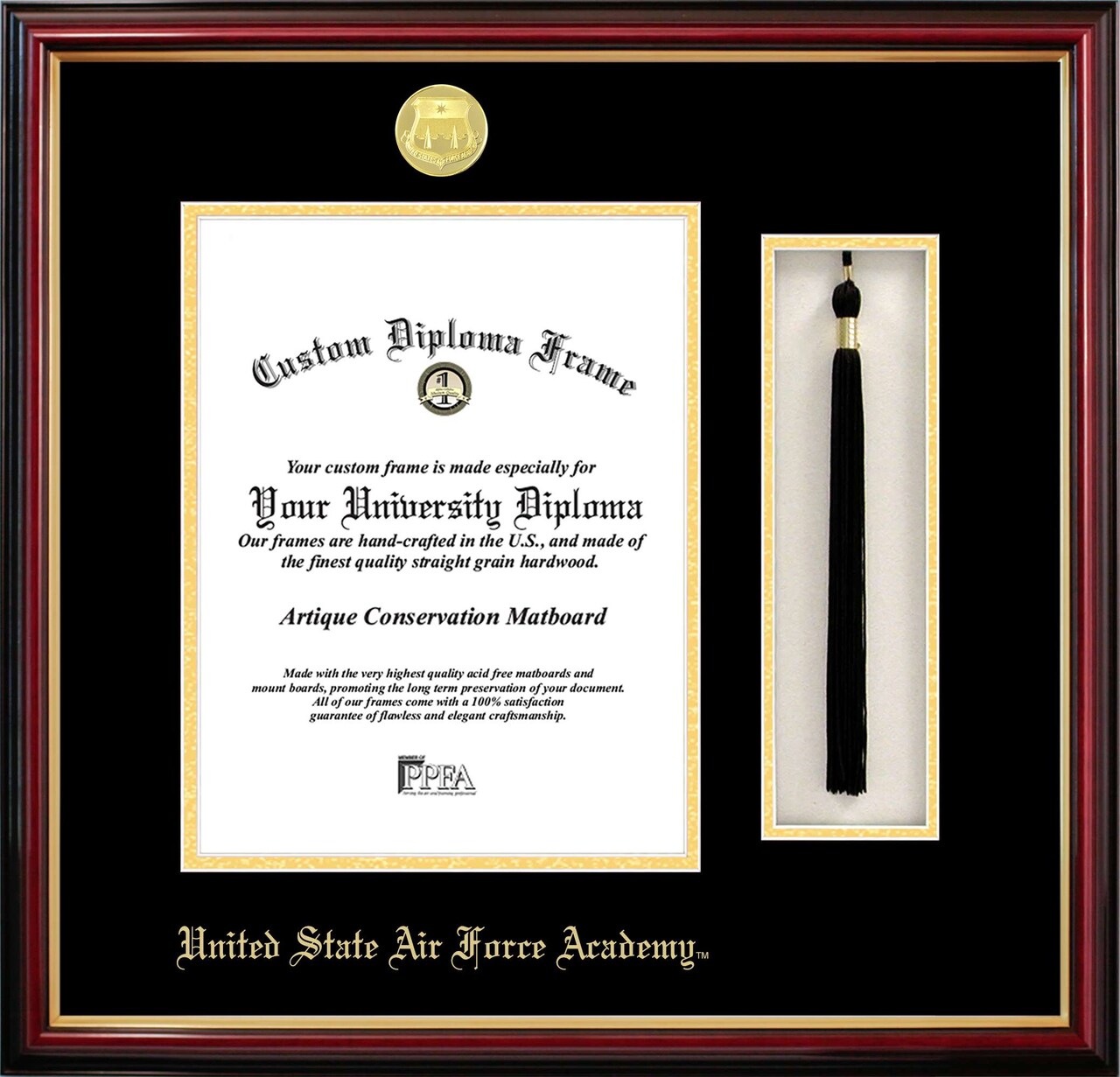 United States Air Force Academy 8.5w x 11h Tassel Box and Diploma Frame